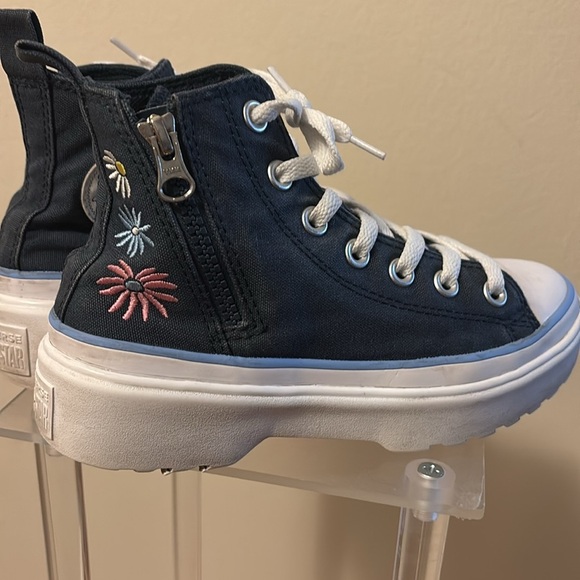 Converse All Satar Kids Navy Blue High-Top Sneakers - Picture 5 of 9